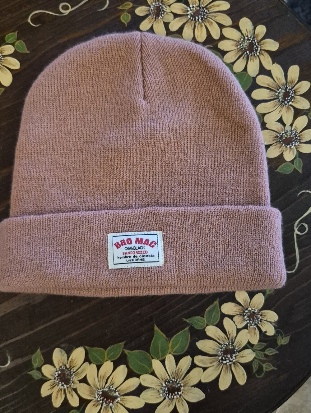 Women's Dusty Pink Knit Beanie Hat
